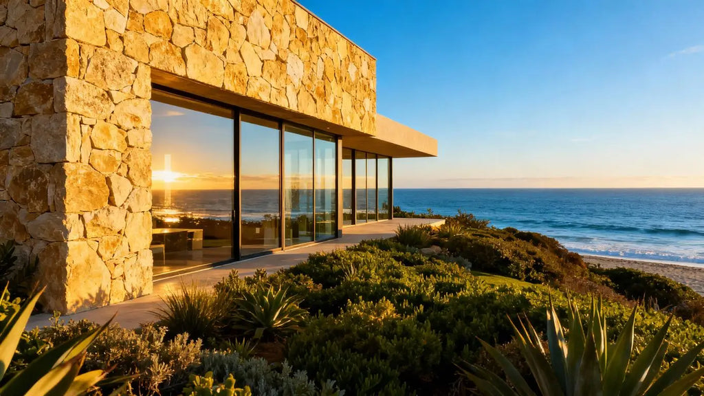 Malibu Beach House Embraces Natural Stone for Timeless Elegance