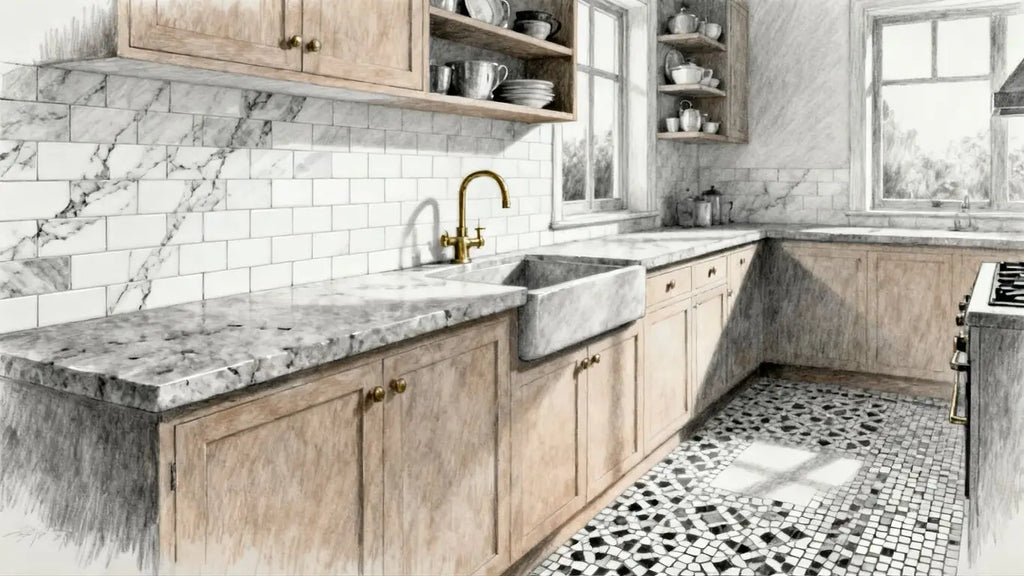 Marble tile for kitchen backsplash: How to choose, style, and care for a timeless design