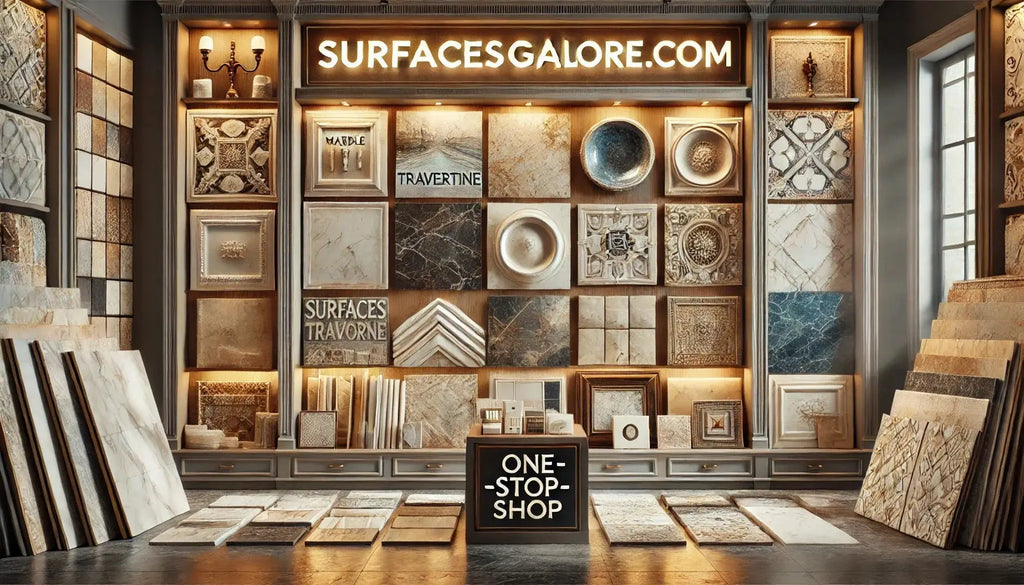 Marble and Travertine Tiles, Mosaics, Molding, and Switch Plates: All You Can Find in One Place at SurfacesGalore.com