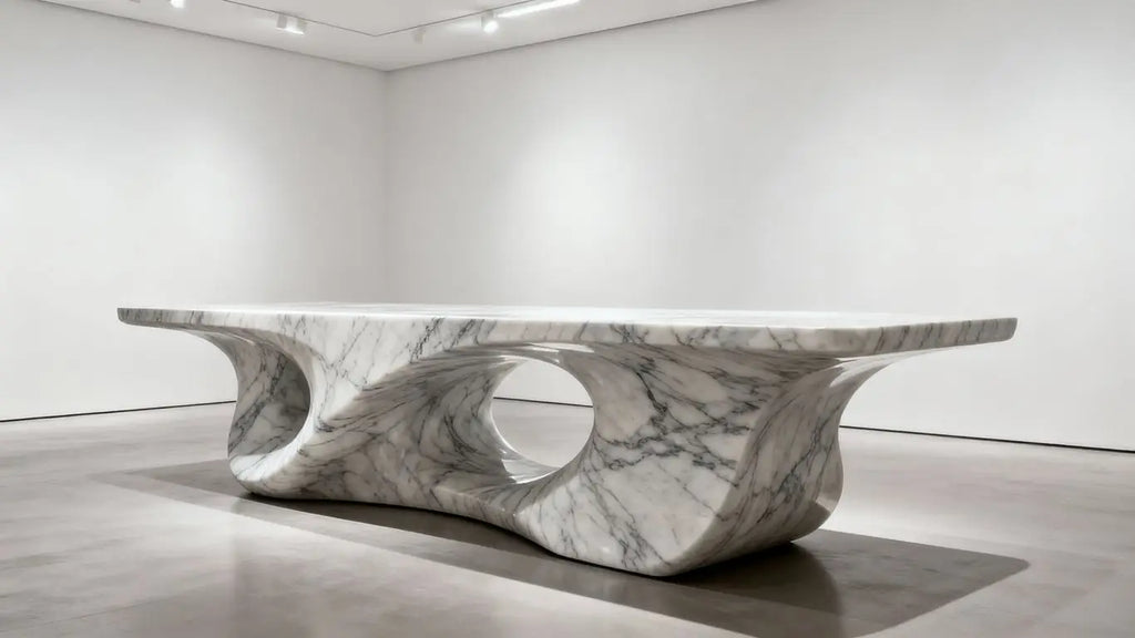 Marc Newson Unveils Striking Marble Console at Gagosian Gallery