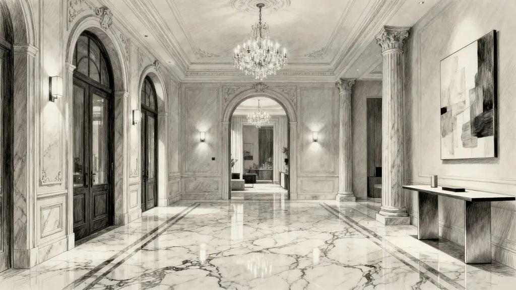 Natural stone alternatives to seashell mosaic tiles for timeless sophistication