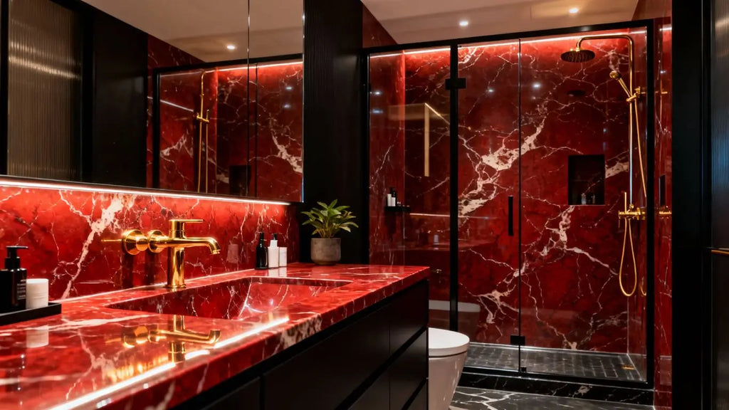 Red Marble: The Bold New Trend Heating Up Home Design