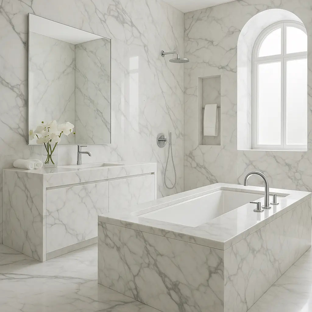 Statuary/Statuario White Italian Marble for Grand Bathrooms & Spa-like Retreats