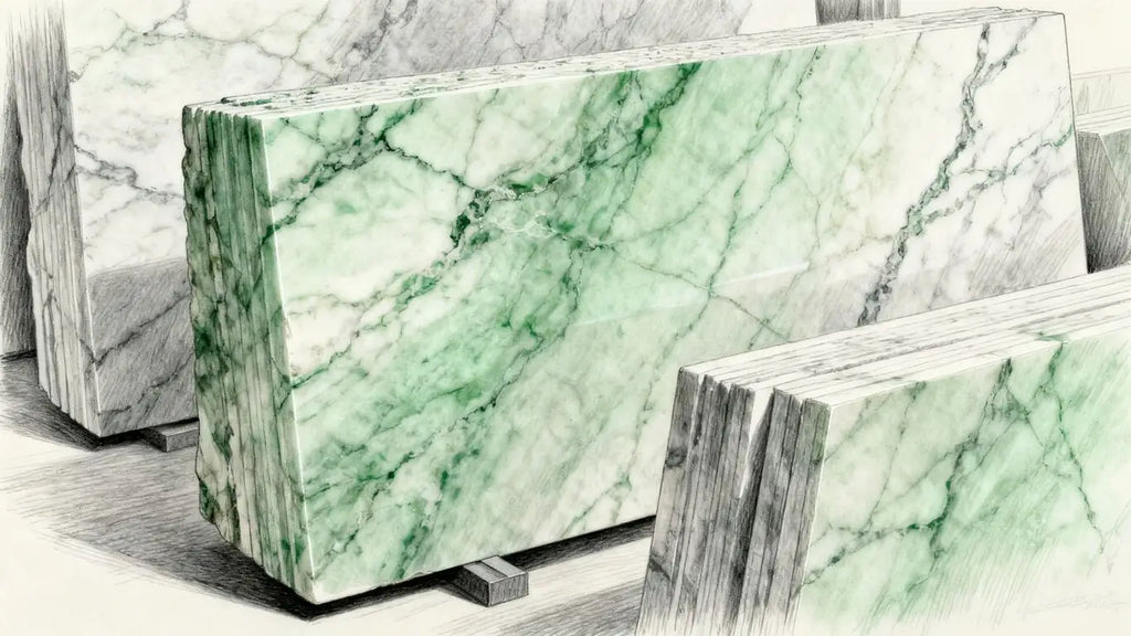 Surfaces Galore Ming Green Marble Collection