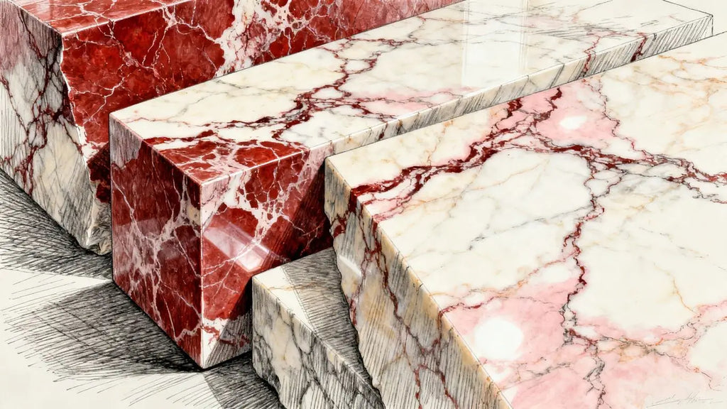 Surfaces Galore Rojo Alicante Marble Collection