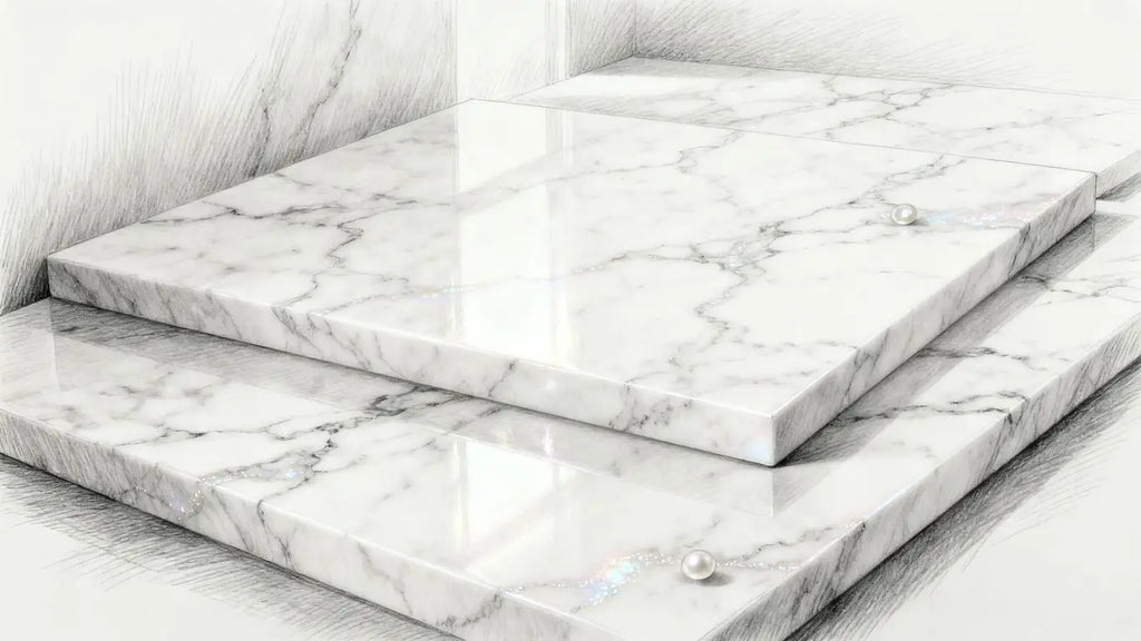 Surfaces Galore White Pearl Marble Collection