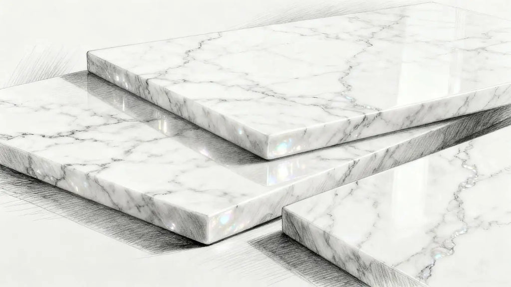 Surfaces Galore White Pearl Marble Collection