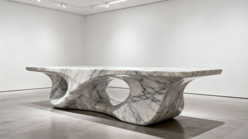 Marc Newson Unveils Striking Marble Console at Gagosian Gallery