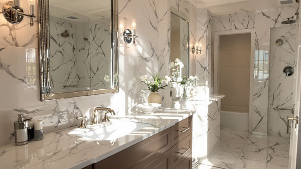 Carrara Marble Revitalizes Dark, Damp Bathroom in Stunning Renovation