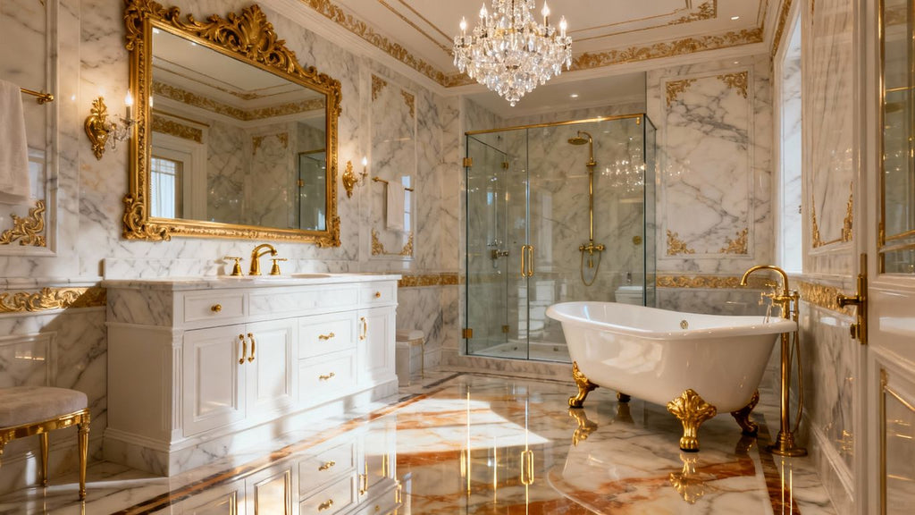 Trump Unveils Lavish Marble Makeover of White House Lincoln Bathroom