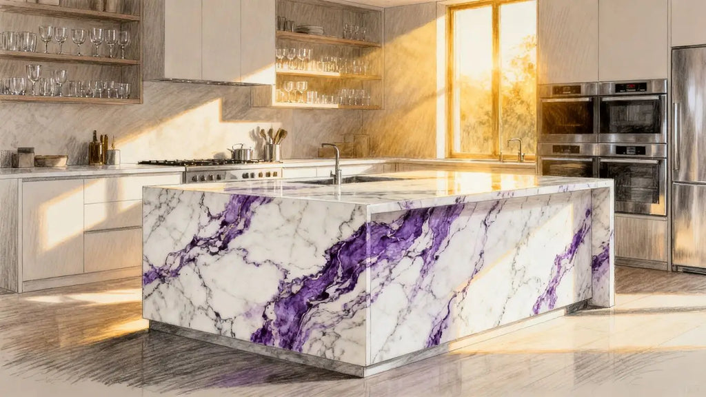 Transform Your Kitchen with the Timeless Elegance of Calacatta Viola Marble
