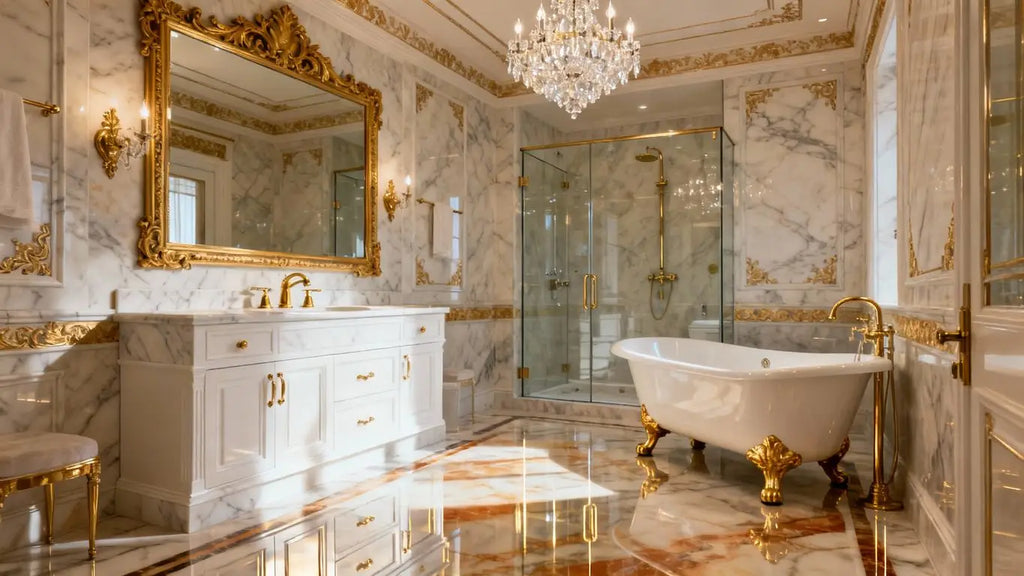 Trump Unveils Lavish Marble Makeover of White House Lincoln Bathroom
