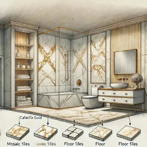 The Ultimate Guide to Calacatta Gold Marble: Luxurious Tile Choices for Floors, Bathrooms, and Backsplashes