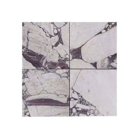 Calacatta Viola Imperiale marble tiles with white marble and dark veining