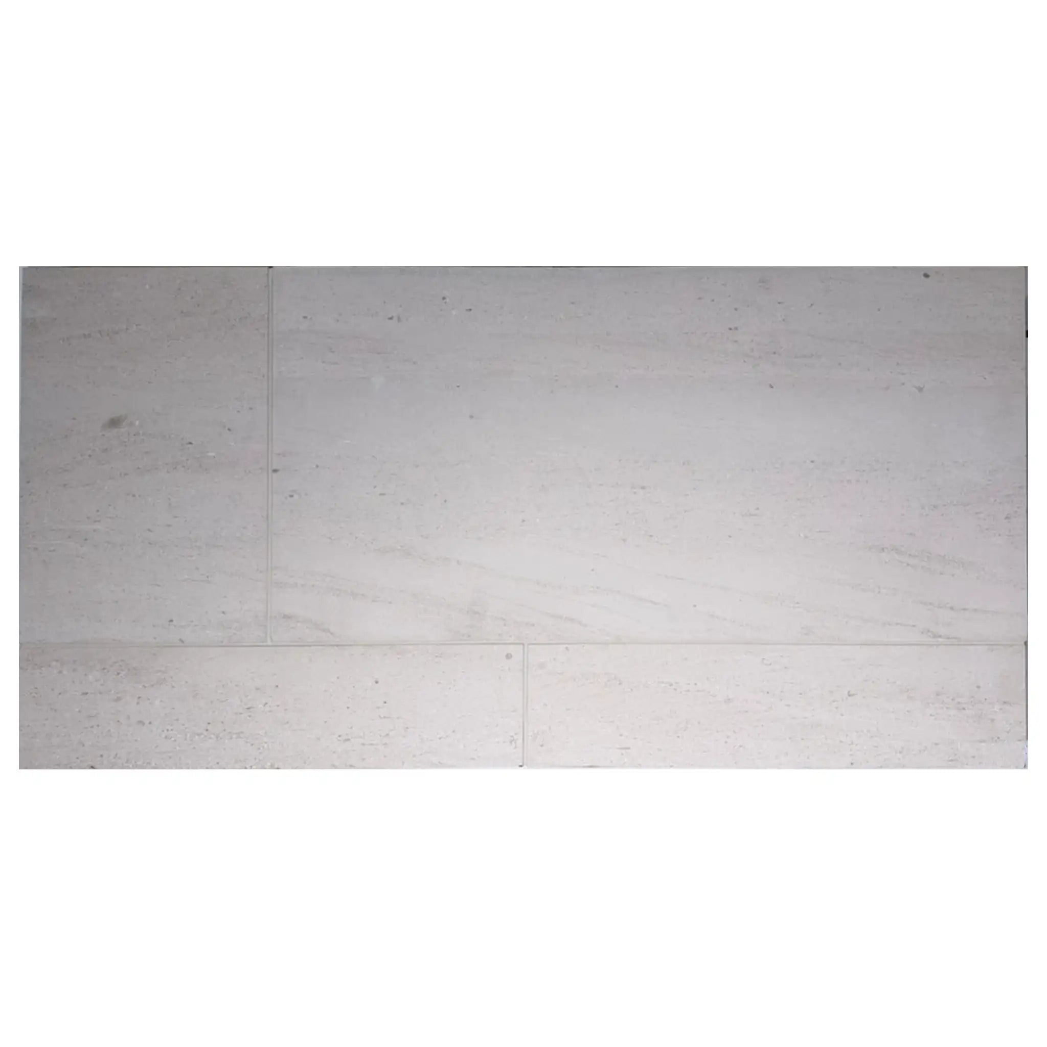 Light gray Crema Haven Limestone tiles with subtle veining and polished finish