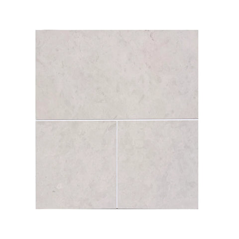 Dolce Crema Limestone: light gray rectangular tiles with subtle veining and matte finish