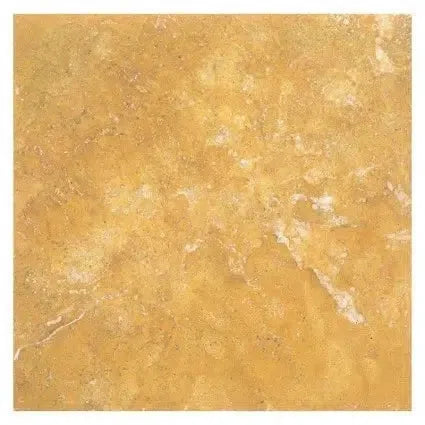 Square yellow travertine tile from the Gold Yellow Travertine collection.