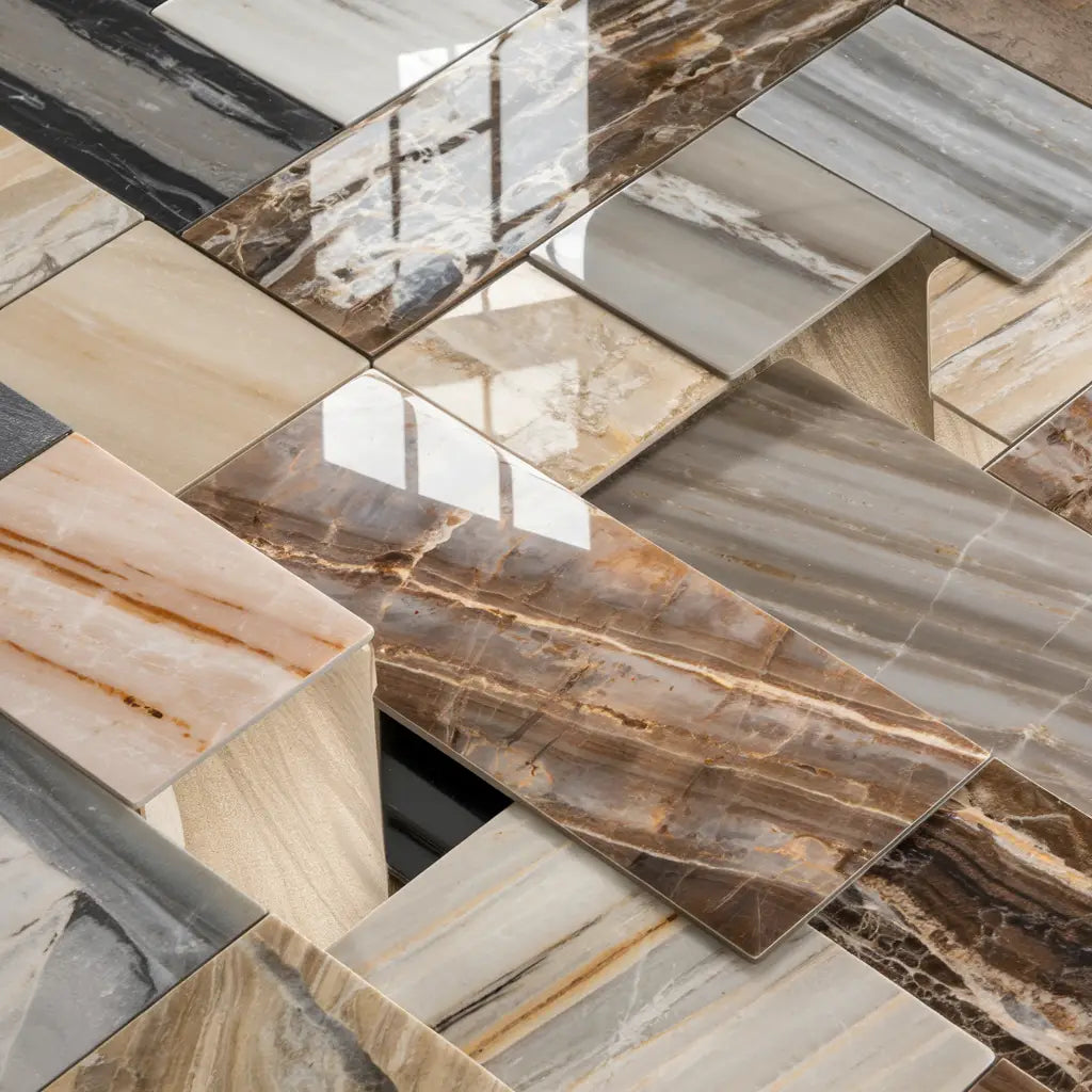Glossy marble tile pattern from the Marble Tiles collection showcasing elegant surface design