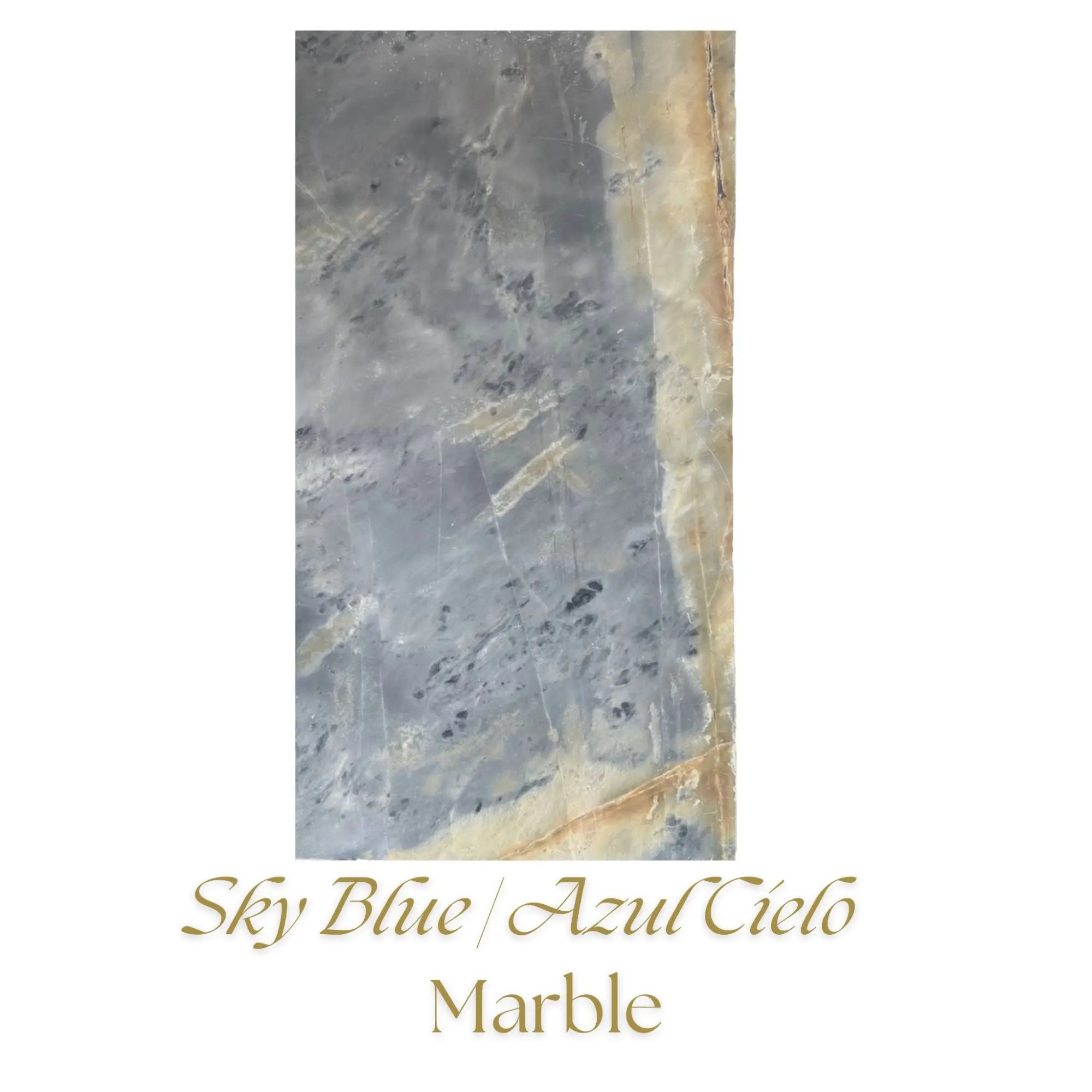 Sky blue marble slab from Sky Blue Azul Cielo Marble collection showcasing elegant surface.