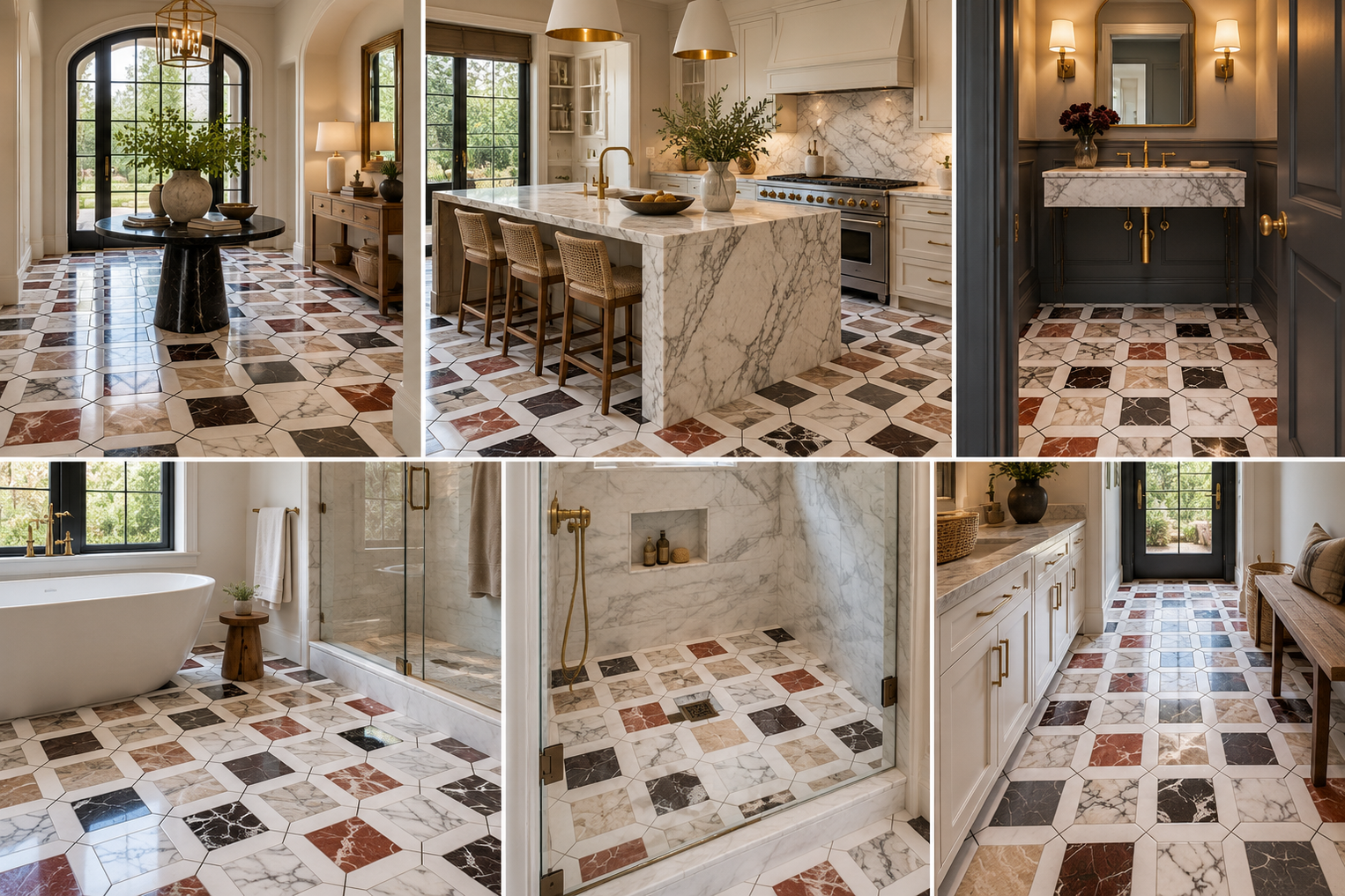 Multicolor Marble Mosaic Tile | Custom | Surfaces Galore– SurfacesGalore