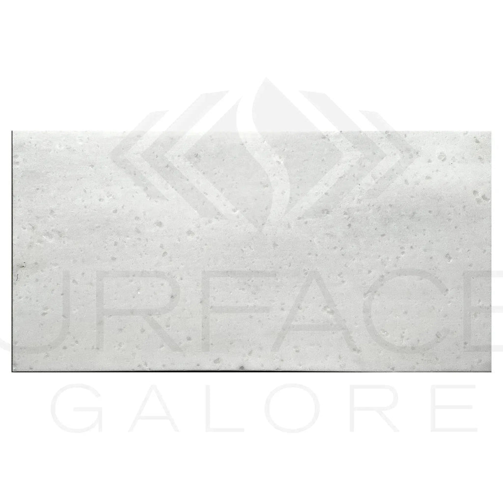 White speckled countertop sample of Aegean White Marble polished tile 12X24