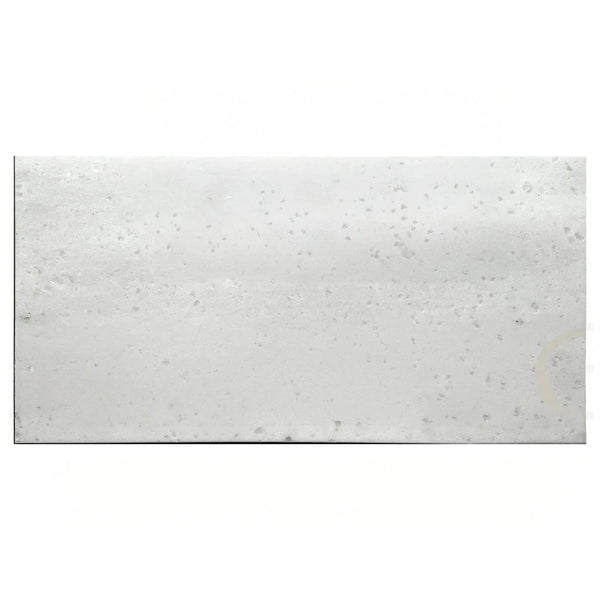 Rectangular speckled mirror featured with Agean White Marble Polished Tile 12X24