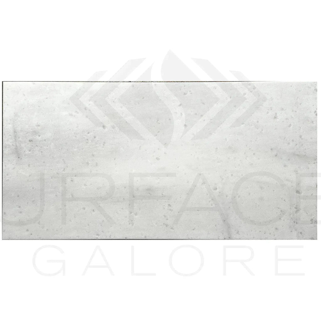 Rectangular white speckled Agean White Marble tile, 12X24 polished design