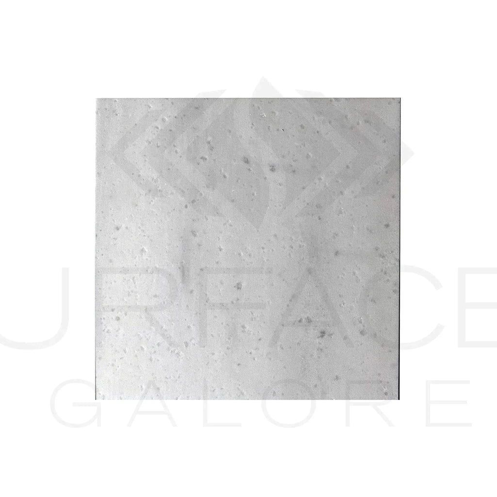 Light gray speckled square tile from Agean White Marble/Snow White collection