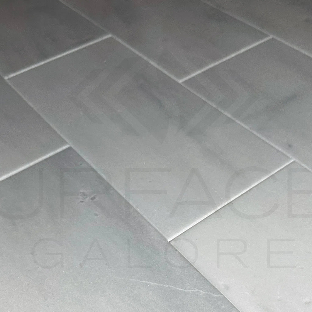 Gray rectangular floor tiles for Agean White Snow White Marble 6X12 Polished Tile