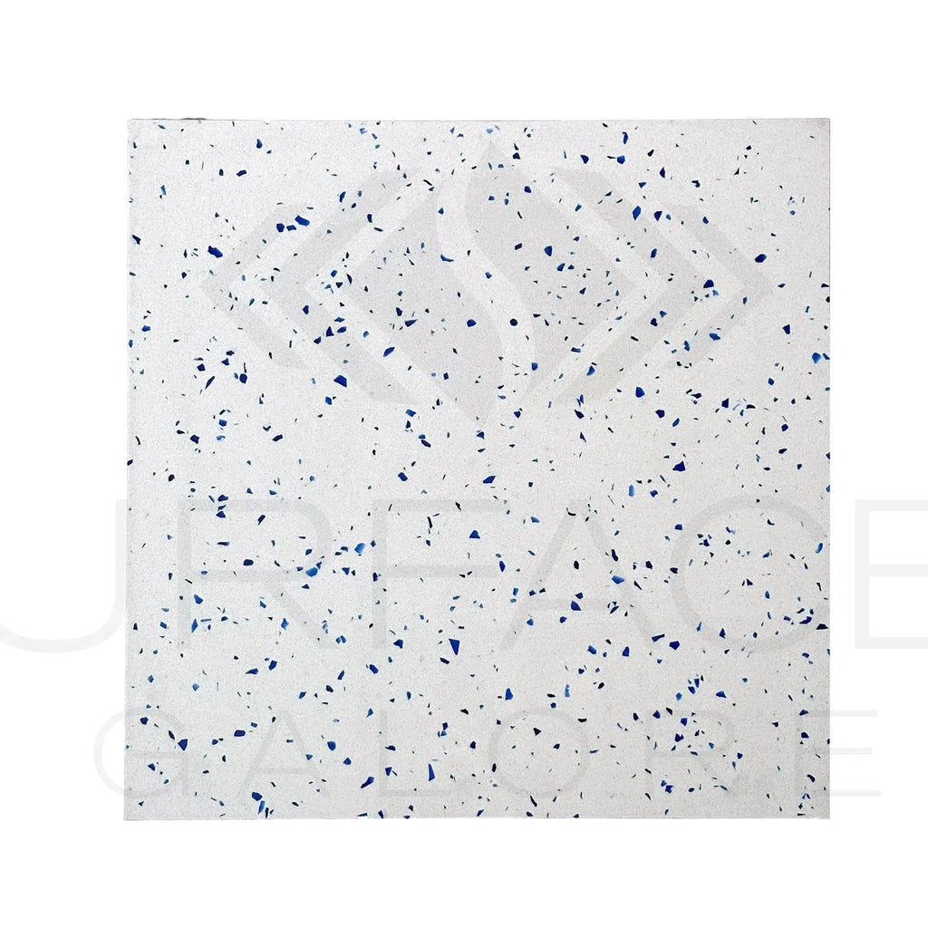 White tile with blue flecks in Andromeda Quartz Polished Tile 24X24 for $6.08/Sq.Ft