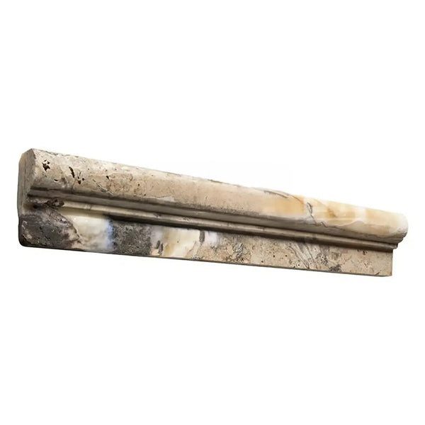 Beige marble molding in Antico Onyx Travertine 2X12 OG-1 chair rail trim liner