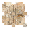 Antico Onyx Travertine Micro-Pattern Mosaic Tile showcasing elegant tumbled design
