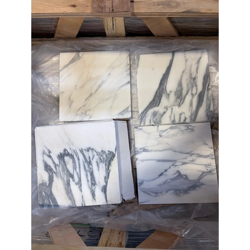 Square Arabescato Corchia 12x12 polished marble tile with gray veins