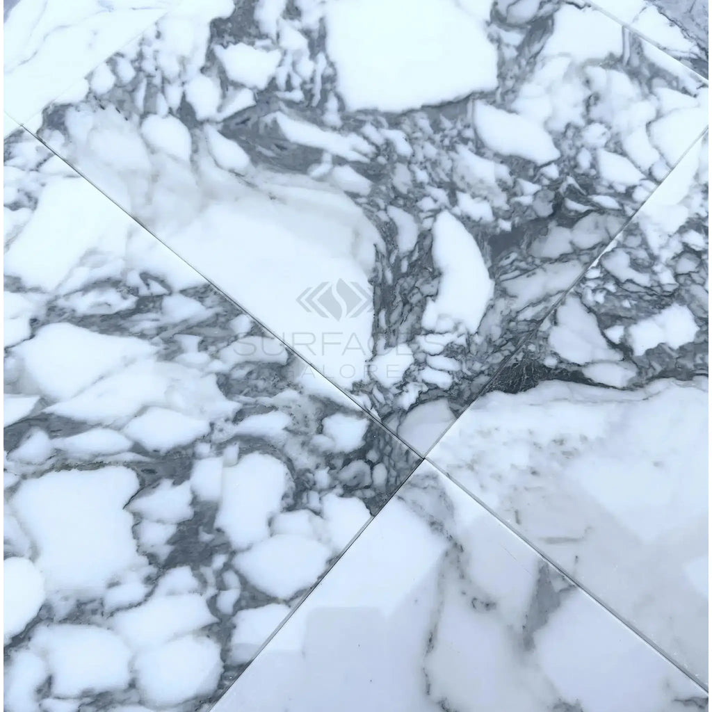 Arabescato Corchia 12X12 Marble Tile showcasing white and gray polished or honed finish