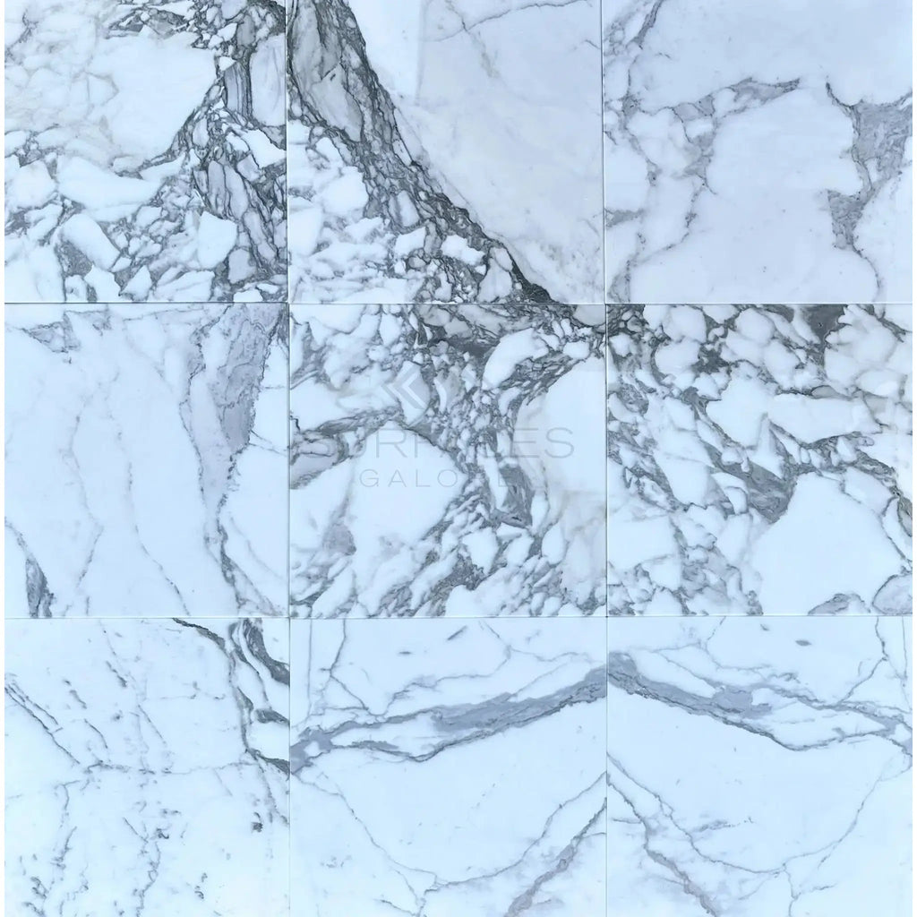 Carrara marble tile pattern featuring Arabescato Corchia 12X12 polished or honed finish