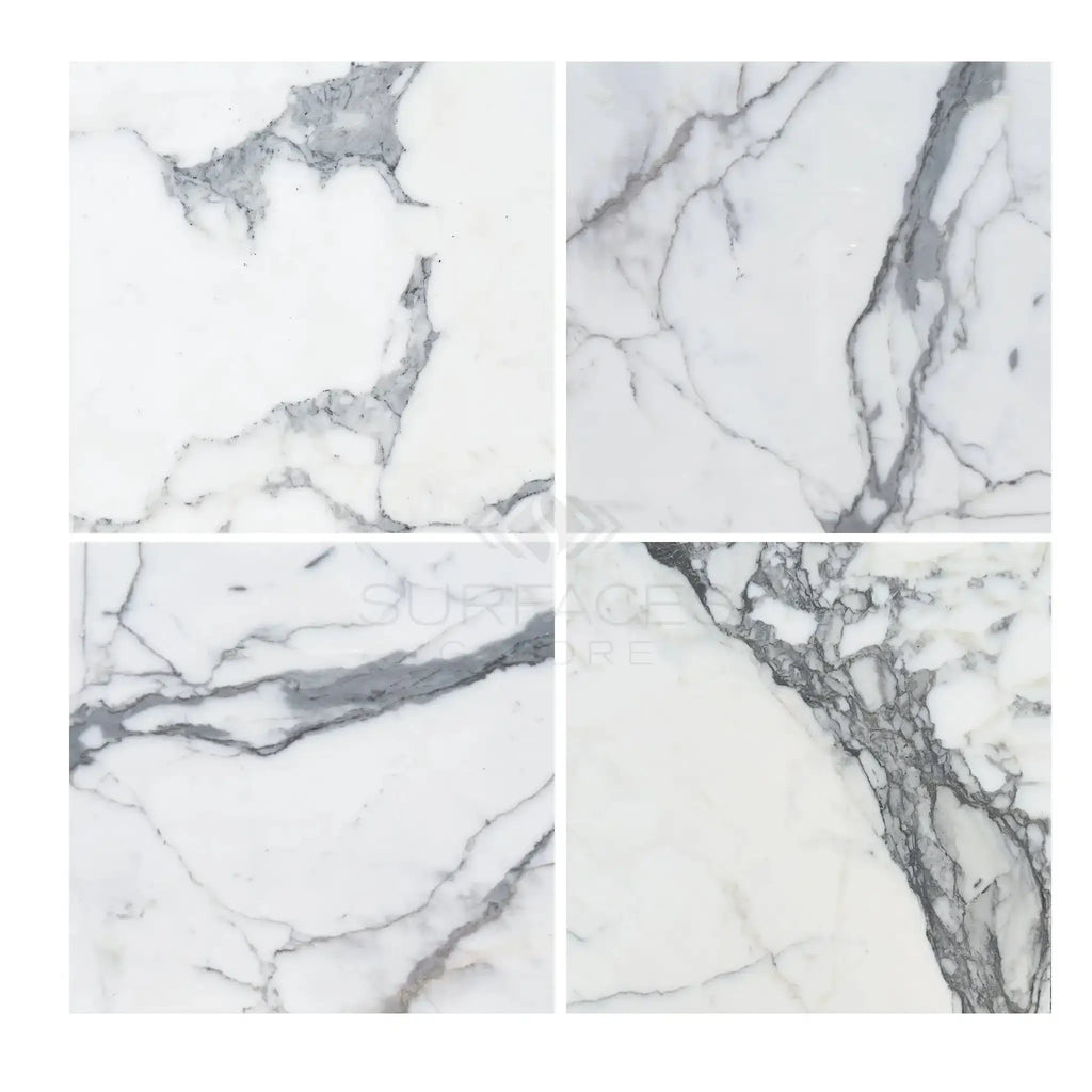 Arabescato Corchia 12X12 Marble Tile Polished with elegant gray veining detail