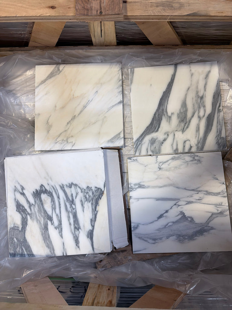 Square Arabescato Corchia 12x12 polished marble tile with gray veins