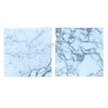 Two square Arabescato Corchia 12X12 polished marble tiles displayed together