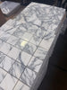 Polished white and gray Arabescato Corchia 12x12 marble mosaic tiles