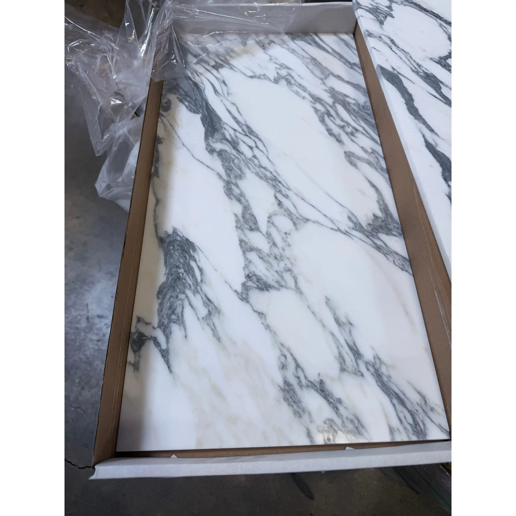 White and gray marble patterned arabescato corchia 12x24 polished or honed marble tile countertop panel