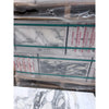Arabescato Corchia 12x24 polished marble tile with white gray veining in plastic wrap