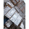 White Arabescato Corchia marble slabs with gray veining, boxed and wrapped