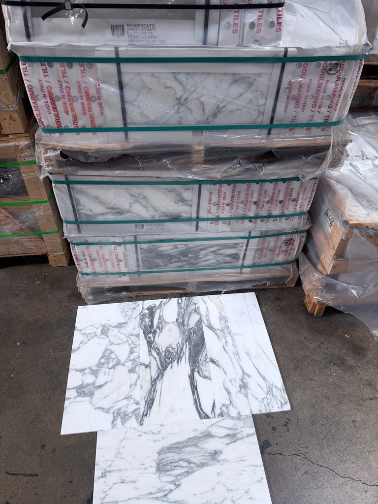 Arabescato Corchia 12x24 polished marble tile with gray veining