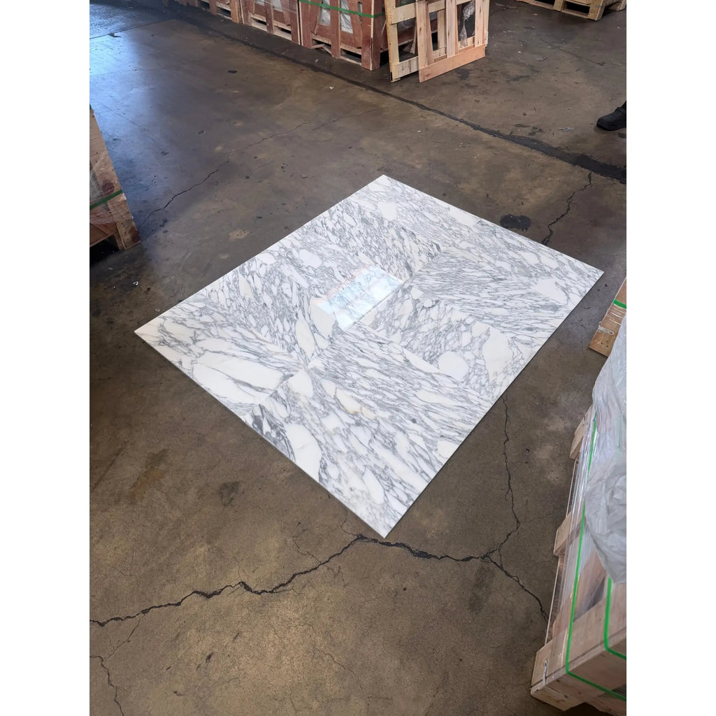 Polished Arabescato Corchia 12x24 marble tile with white stone and gray veins