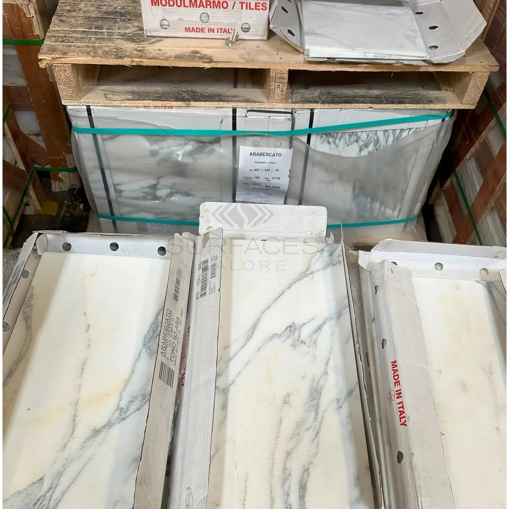 Marble tile shipment of Arabescato Corchia 18X18 Polished or Honed tiles