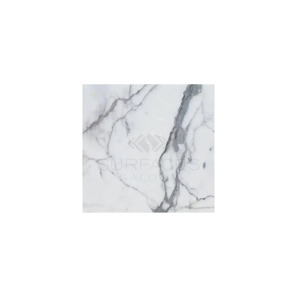 White marble tile with gray veining from Arabescato Corchia 18X18 Marble Tile collection