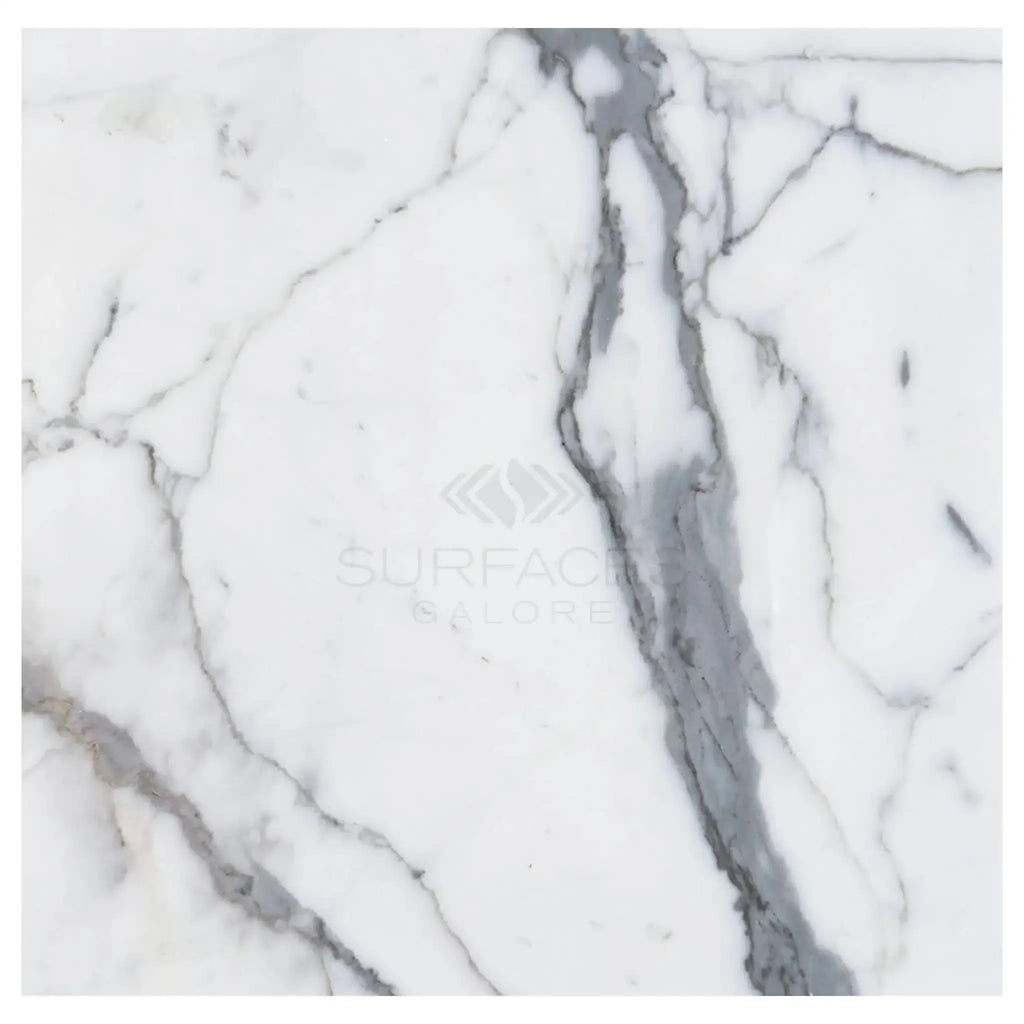 White marble with gray veining in Arabescato Corchia 18x18 polished honed tile