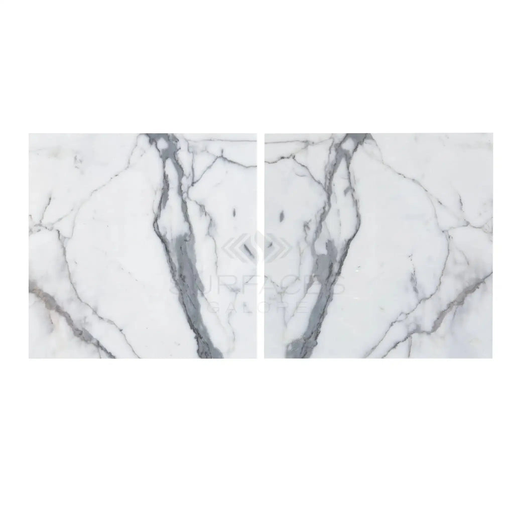 Arabescato Corchia 18X18 Marble Tile Polished with white marble slabs and gray veining