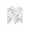 Arabescato Corchia 1x4 herringbone polished white marble mosaic tile