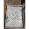 Arabescato Corchia 1x4 herringbone polished white marble mosaic tiles